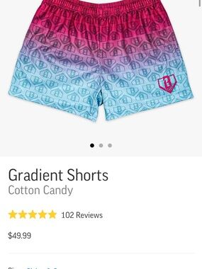 Men's Gradient Athletic Shorts in Pink and Blue